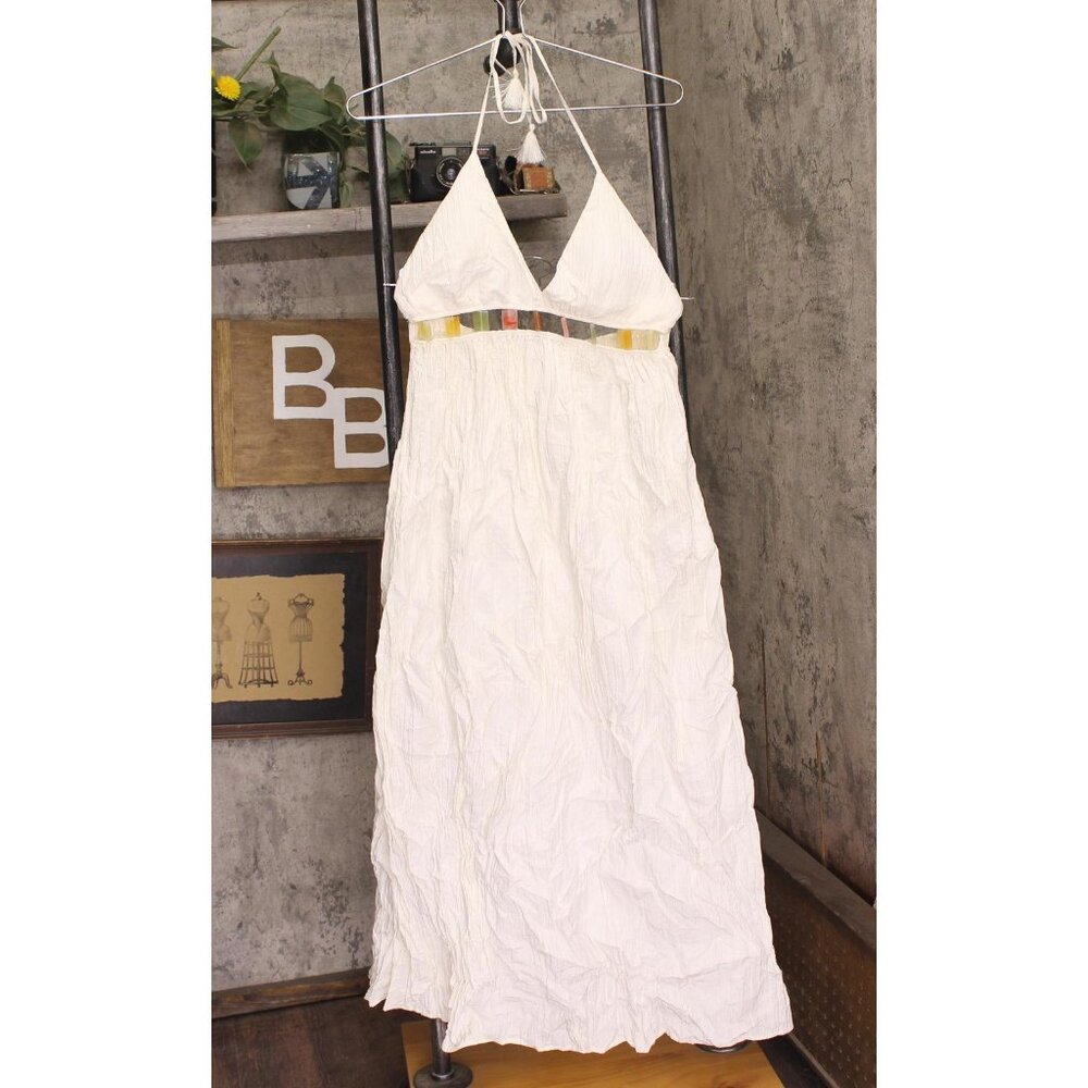 Ibiza By Anne Cole Jewel Maxi Dress With Spaghetti Straps Gardenia White S